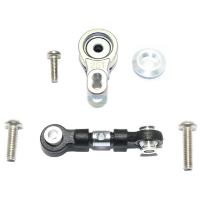 GPM Set Servo Saver In Alluminio E Tirante Sterzo - Per Traxxas GT 4-Tec 2.0/3.0, 6 Pezzi, Grigio Argento