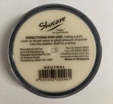 NEUTRAL CLEAR Shoe Polish Cream - for  Leather SHOES / BOOTS/ Bags SHUCARE