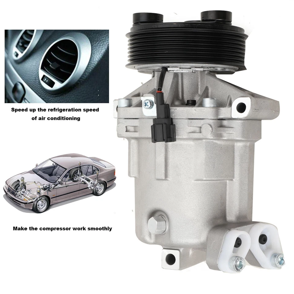 For 2007-2010 Nissan Versa 2007-2015 Nissan Tiida 1.8L 4Cyl A/C AC Compressor - Image 2 of 4