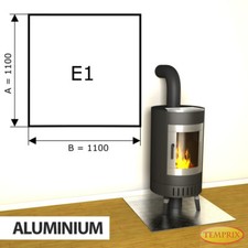Kamin Bodenplatte Funkenschutz Kaminplatte Aluminium Ofen Platte Ofenblech - E1