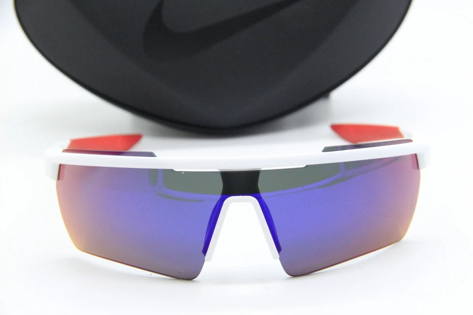 NUEVO NIKE WINDSHIELD ELITE 20 CW 1167 101 BLANCO ROJO AUTÉNTICO GAFAS DE SOL 60-13 Foto 2 de 3