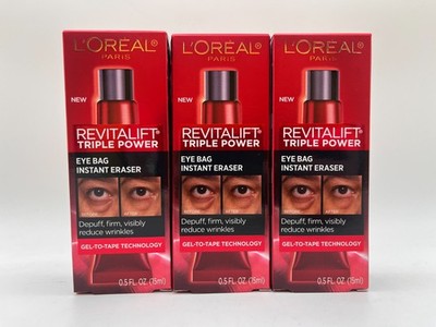 3x L'OREAL REVITALIFT TRIPLE POWER EYE BAG INSTANT ERASER EXP 8/28 NEW MR 1121