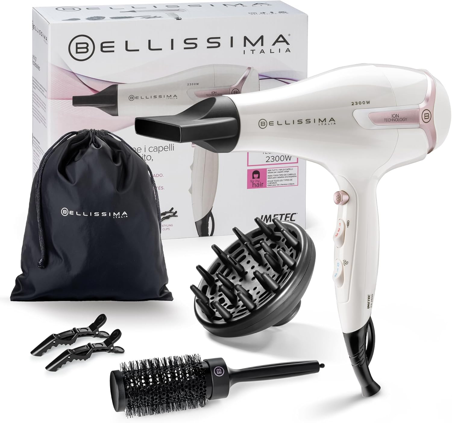 Imetec K9 2600 Phon Leggero 2300W Asciugatura Rapida - Bellissima Ionico