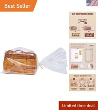 100-Count Clear Bread Bags with Twist Ties - Ideal for Bakery Freshness