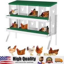 8 Holes Chicken Nesting Box, Metal Chicken Nesting Boxes, with Bracket Legs