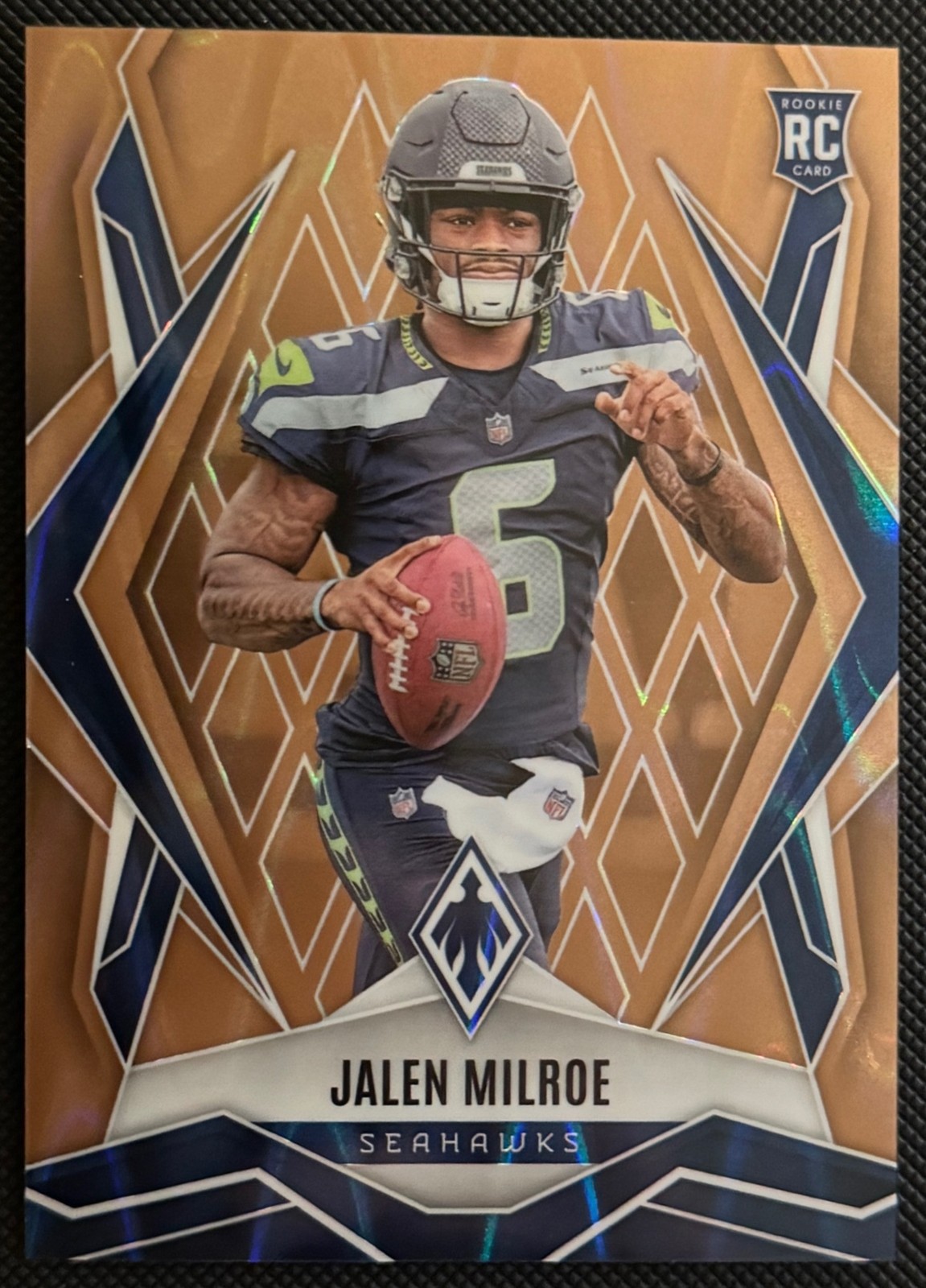 2025 Panini Phoenix Football Jalen Milroe Bronze Seismic /15 #151 RC Seahawks