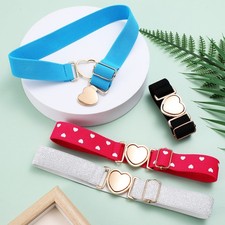 4Pcs Toddler Girls Elastic Waist Belt Adjustable Alloy Buckle Assorted Colors