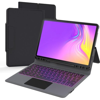 12.4 Galaxy Tab S7 FE/S8 Plus Keyboard Case Backlit Trackpad, Kickstand Cover
