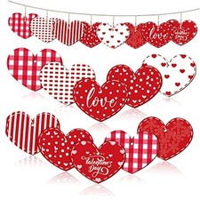 40 Pieces Valentine's Day Wood Heart Shaped Ornaments Wooden Heart