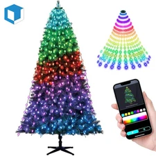 200/400LED Christmas Tree Lights Waterfall Smart String Color Changing RGB Decor