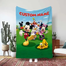 Personalized Disney Mickey And Friends Park Fleece Blanket