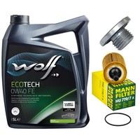 MotoröL Filter Set Wolf 0W40 5 Liter + ÖLablassschraube FüR VW Golf IV Variant