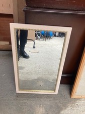 Mirror Wall Hanging Wooden Frame Cream & Gold 34 x 55 cm