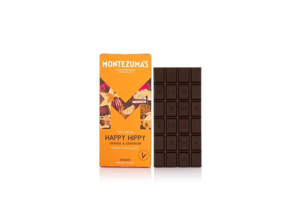 Organic Dark Chocolate Orange & Geranium 90g (Montezuma's) - Image 3