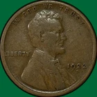 1922-D Lincoln Wheat Cent Fine F Coin, Spots #34827