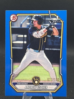2026 Bowman Baseball Andrew Fischer 1st Bowman Blue Border /150 #BP-149 BREWERS