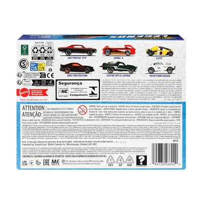 Hot Wheels Legends Multipack x6 Toy Mini Car JBY78 Mattel toy box