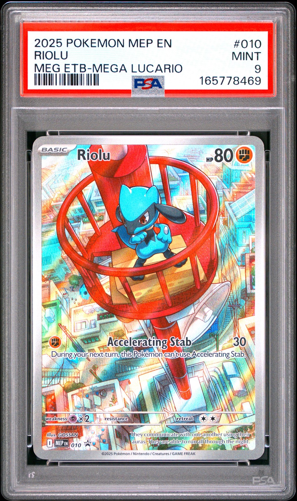 2025 POKEMON MEP EN-ME BLACK STAR PROMO #010 RIOLU PSA 9
