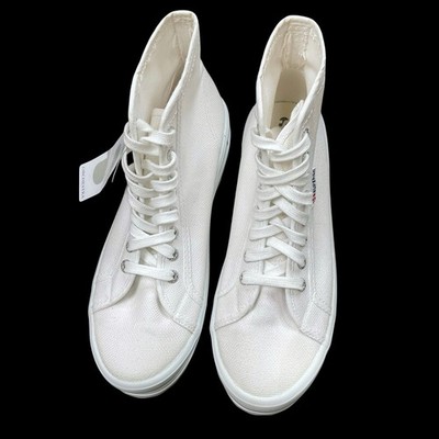Superga White Alpina High Top Canvas Lace Up Sneakers Size 7.5 NWT