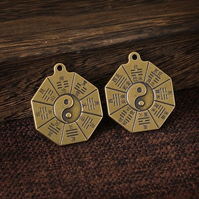 Chinese Feng Shui Tai Chi Bagua Mirror Keychain Lucky Blessing Home Decor Pakua