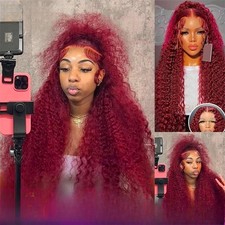 Wet And Wavy 99J Lace Frontal Wig Human Hair Burgundy 13x6 Hd Lace Frontal Wig