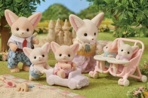 Famille Renard Sylvanian Families – Calico Critters Honey Fox – Lot De 4 (occasion)