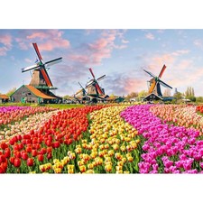 Puzzle 1000 Teile Windmühle Tulip Landschaft Spielzeug Erwachsene Kinder