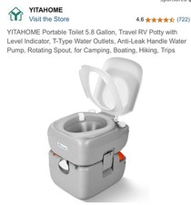 YITA HOME PORTABLE TOILET 5.8 Gallon Travel RV
