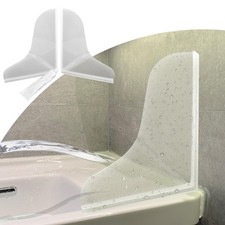 Silicone Shower Splash Guard, Clear Bathtub Corner Splash Guard, Bathroom Sho...
