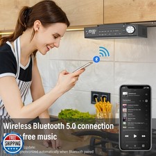 MONODEAL Bluetooth CD Player,Under Cabinet Kitchen FM Radio CD Player,Dual HD...
