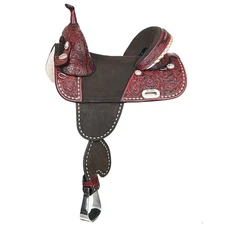 HILASON Western Horse Treeless Trail Barrel American Leather Saddle | for Horses