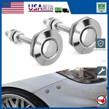 2x Push Button Release Quick Hood Bonnet Lock Pins Clip Bumper Latch Kit Silver