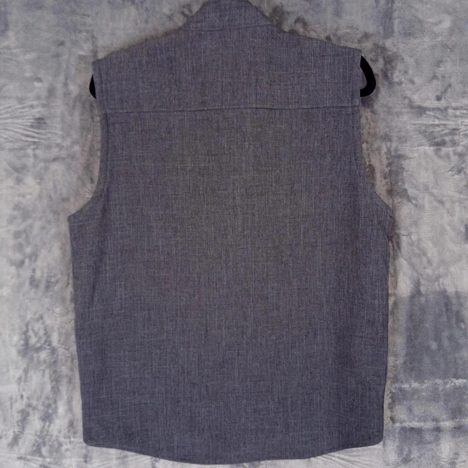 Kenneth Cole Mens M Gray Zip Front Vest Techwear Style Hong Kong Y2K Vintage - Image 3 of 4