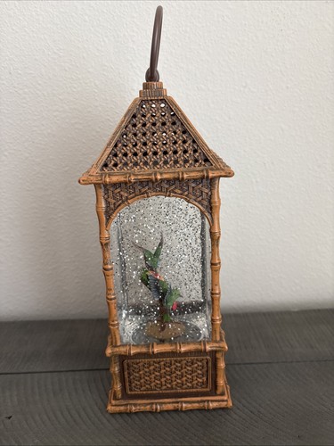 Cracker Barrel Store Glitter Globe Light Up Peacock Lantern Humming Bird - Picture 5 of 14