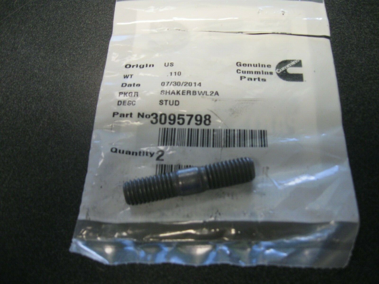 CUMMINS STUD PART NUMBER 3095798 JA09 | eBay