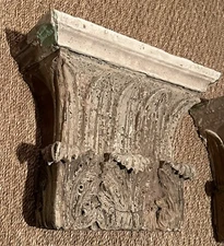 2 Corinthian Capitals 1845 West Village Wood Plaster Acanthus Leaves REDUCED!