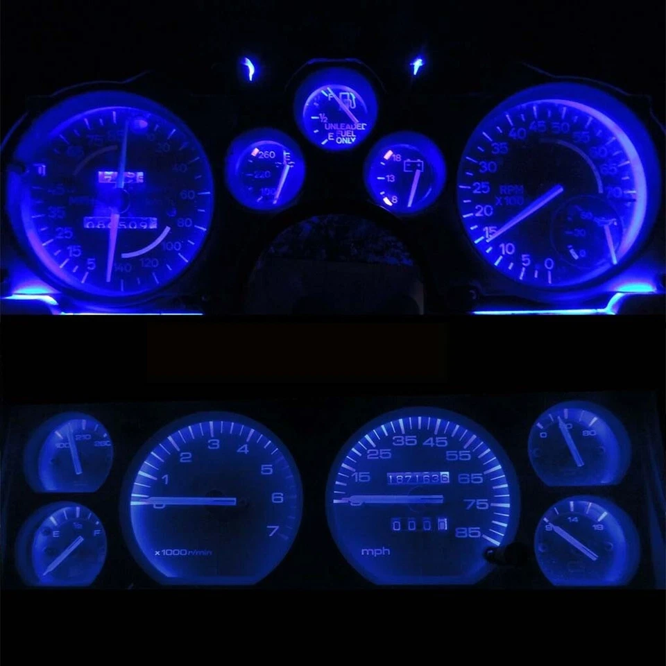 Cuadro calibre azul + kit LED climatizador para Honda Civic del sol 1993-1997 Foto 4 de 4