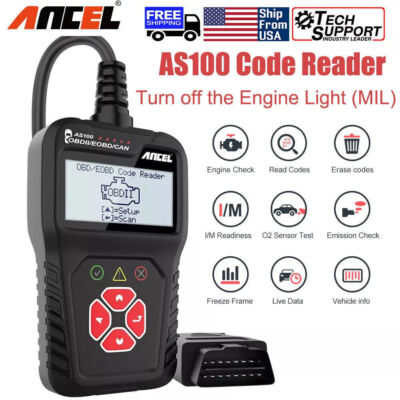 ANCEL AS100 OBD2 Scanner Check Engine Light Auto Code Reader Car Diagnostic Tool