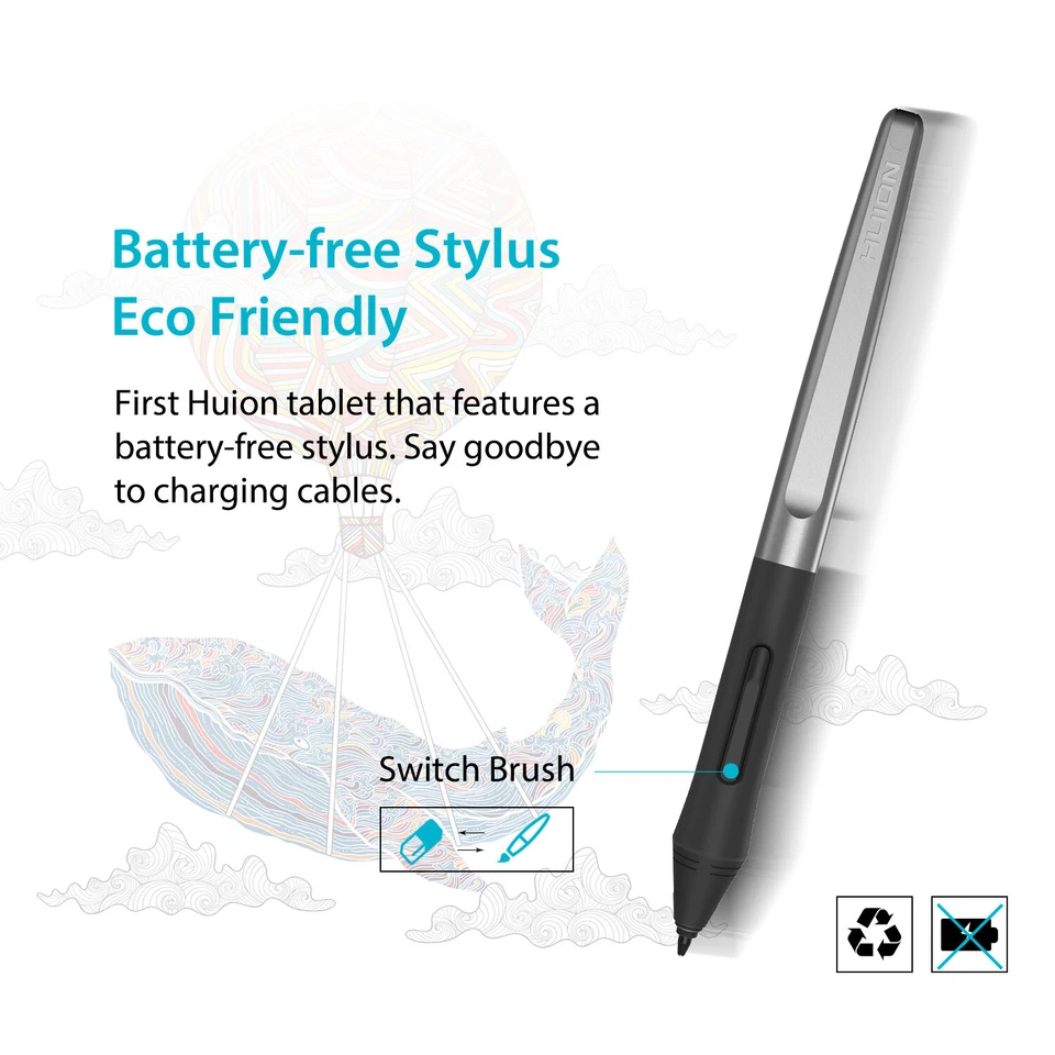 Huion H950P Graphics Drawing Tablet Battery-free Pen 8192 Pressure 8.7”x5.4” - Image 3 of 4