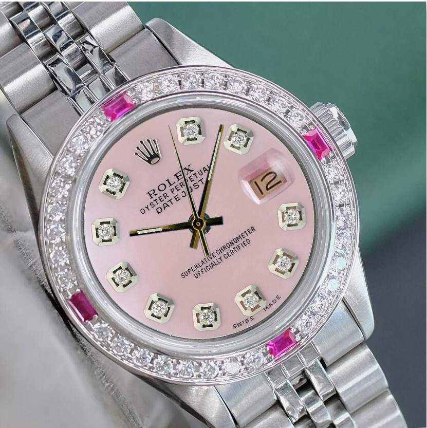Rolex Lady Datejust Watch Stainless Steel Pink Mop Dial Diamond