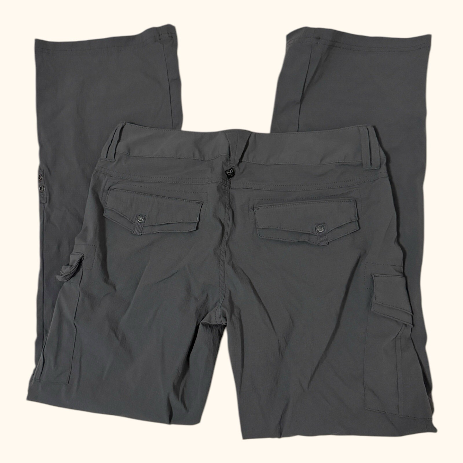 Prana Cargo Pants Womens Size 4 Dark Gray Convertible Hiking Walking Outdoors-image
