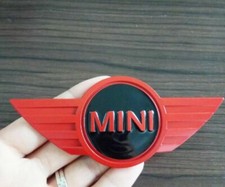 1x Red Mini S Front Hood Emblem Badge Rear Trunk Badge