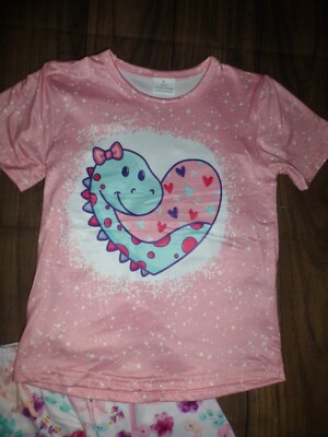 NEW Boutique Dinosaur Valentine's Day Heart Girls Bell Bottoms