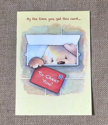 Toby Tumbles Puppy Looking Through Mail Slot Get Well Card Cute Junk Journaling