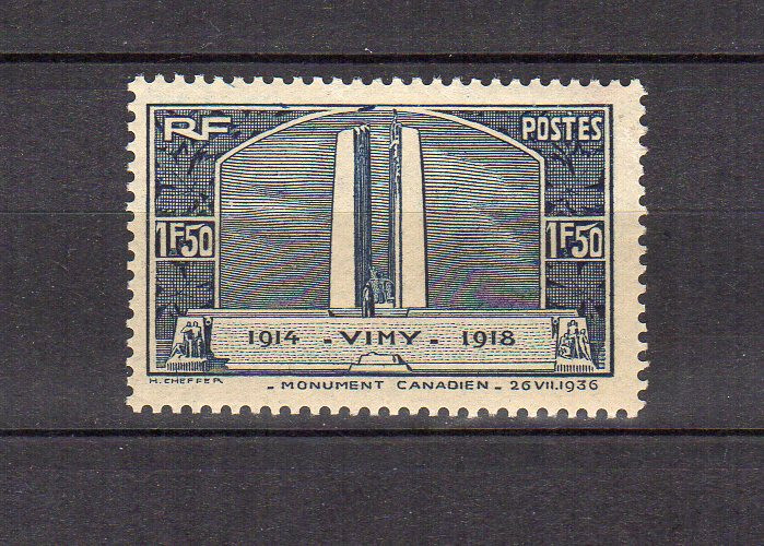 France 1936 monument de Vimy Y&T 317 timbre MH /TE4781 eBay