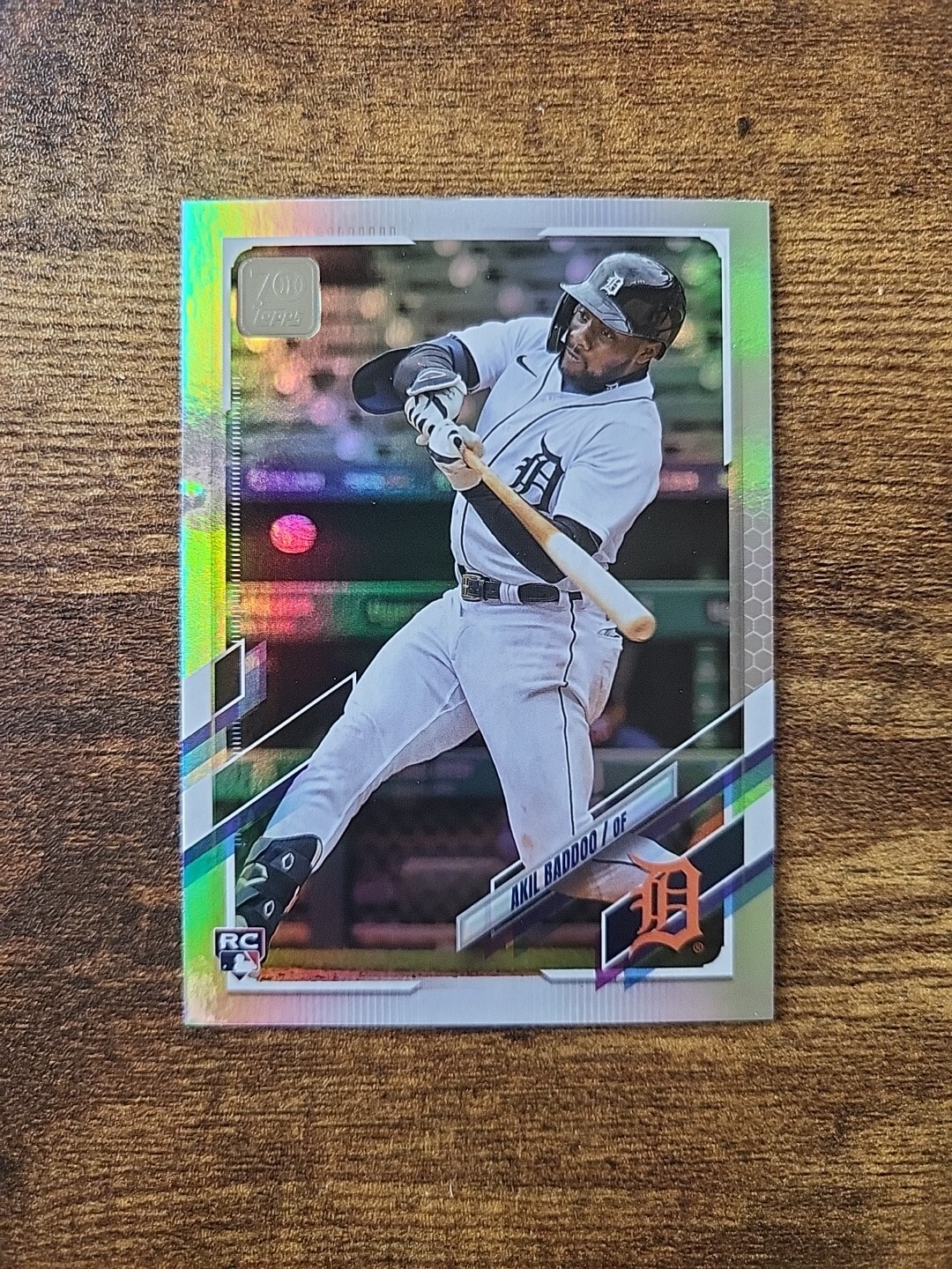 2021 Topps Update #US196- AKIL BADDOO Rainbow Foil SP Rookie RC Card.