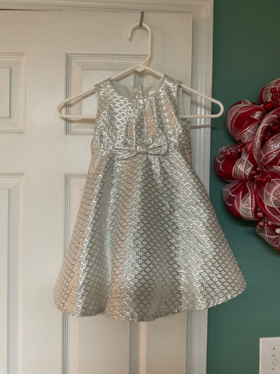 gymboree holiday dress Girls Silver/Ivory Size 2T (CON82) off the shoulder summer dress