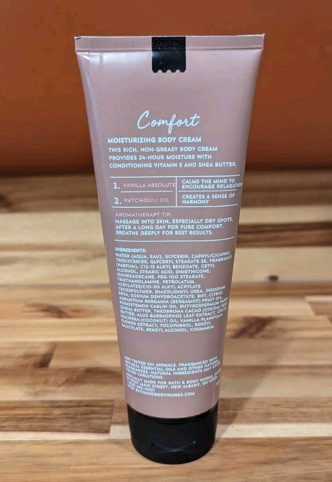 Bath & Body Works Aromatherapy Comfort Vanilla + Patchouli Body Cream 8