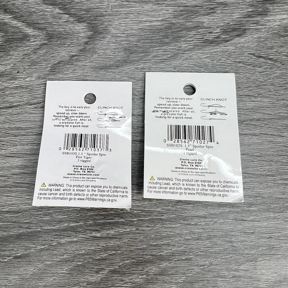 Creme Spoiler Shad 1.5 英寸游泳饵锅炉旋转火老虎和珍珠 — 第 4/4 张图片