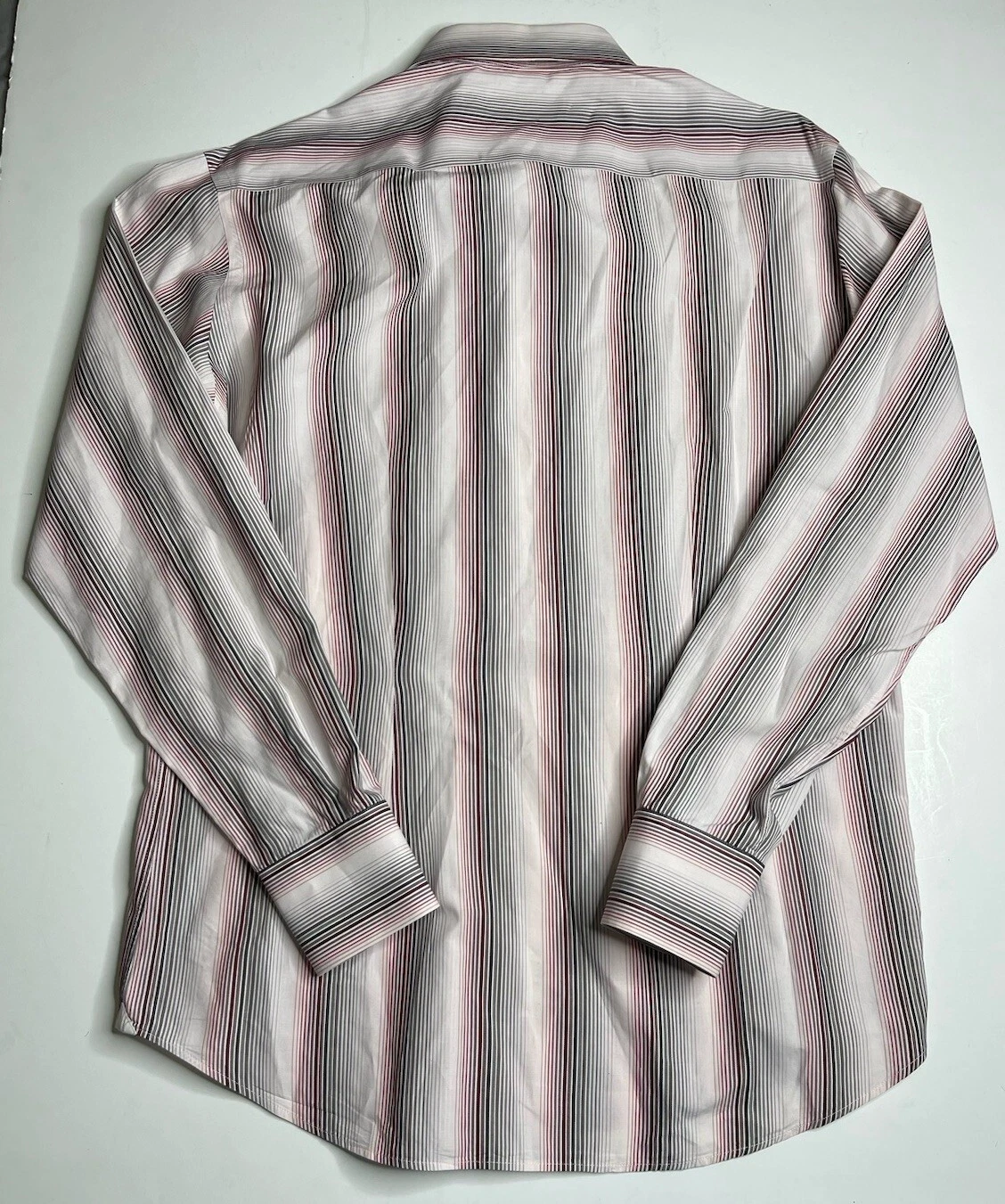 Camicia abito da uomo rosa Versace Collection multicolore a righe con bottoni taglia 16 5 42